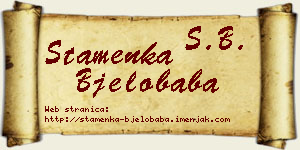 Stamenka Bjelobaba vizit kartica